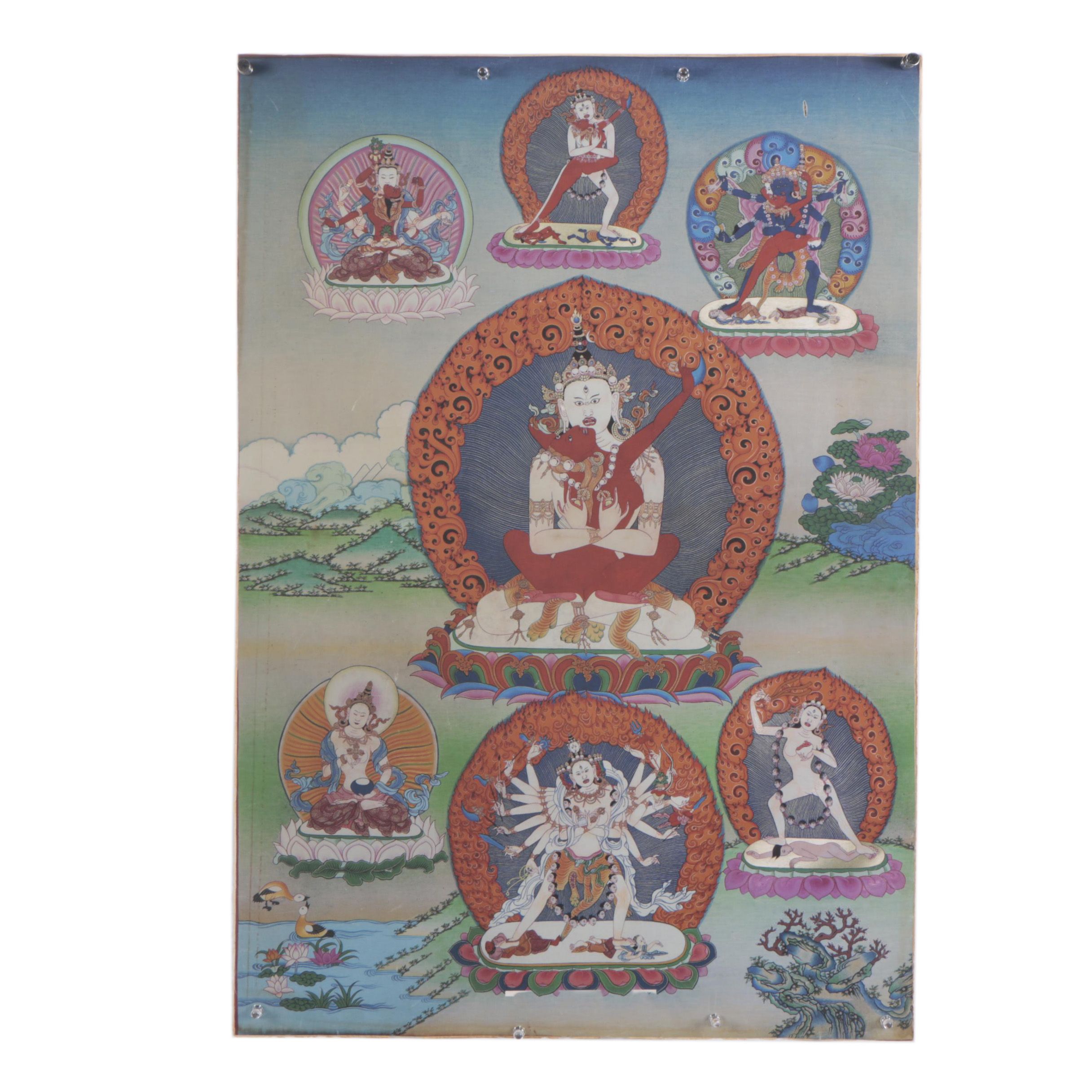 Giclee After Tibetan Thangka of Cakrasamvara Tantra