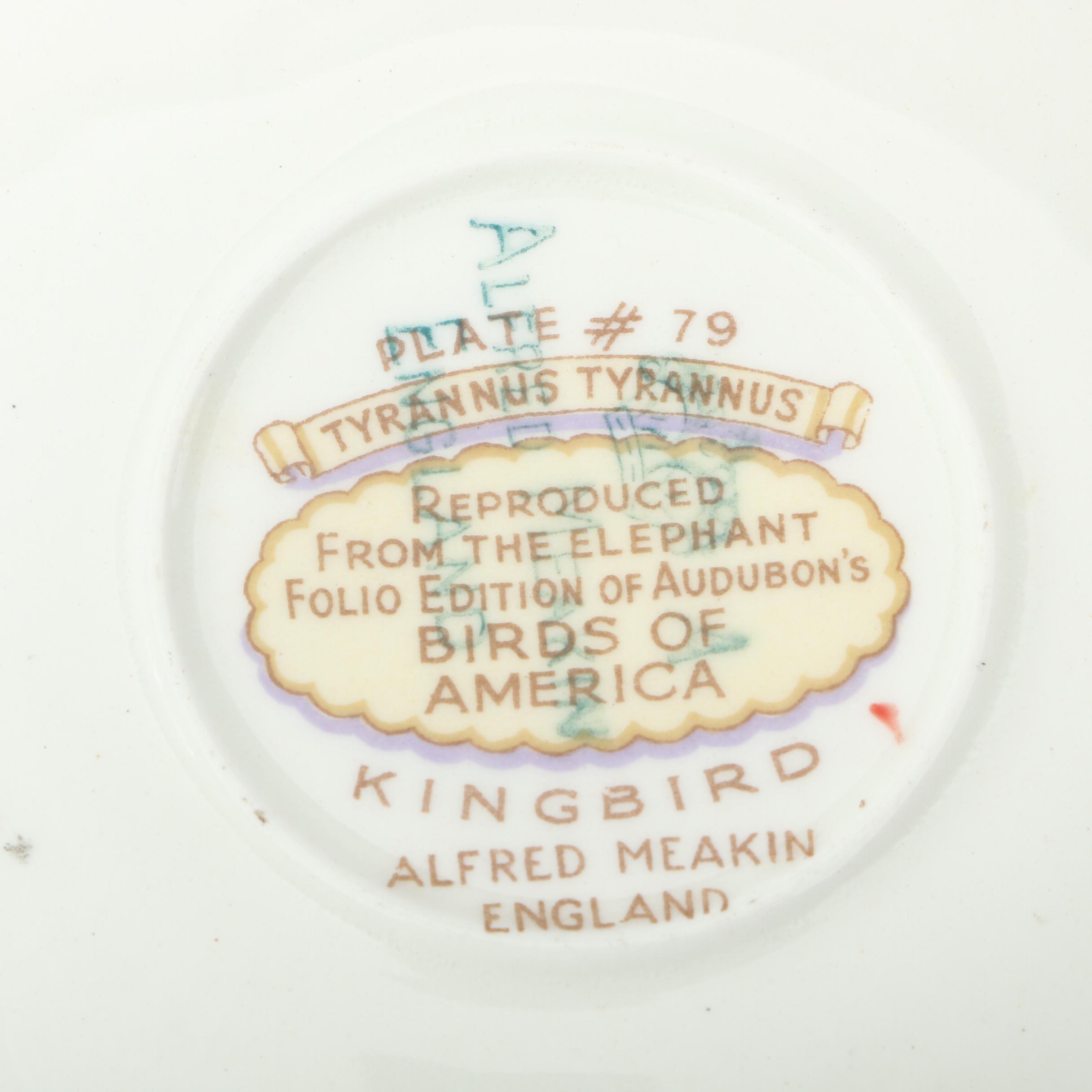 Alfred Meakin "Audubon's Bird of America" Plate Collection