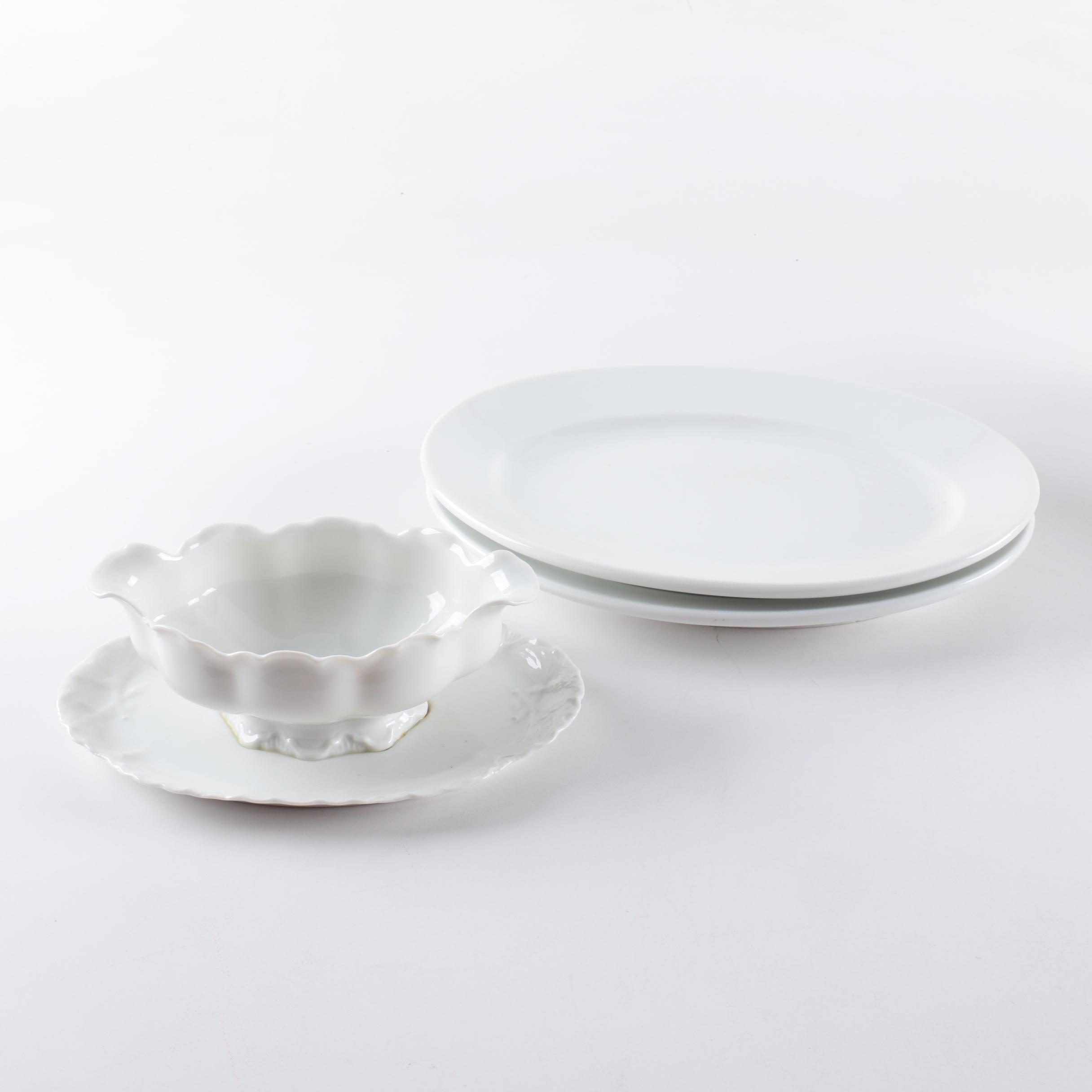 Antique English Ironstone Cups and Other Tableware Including Haviland