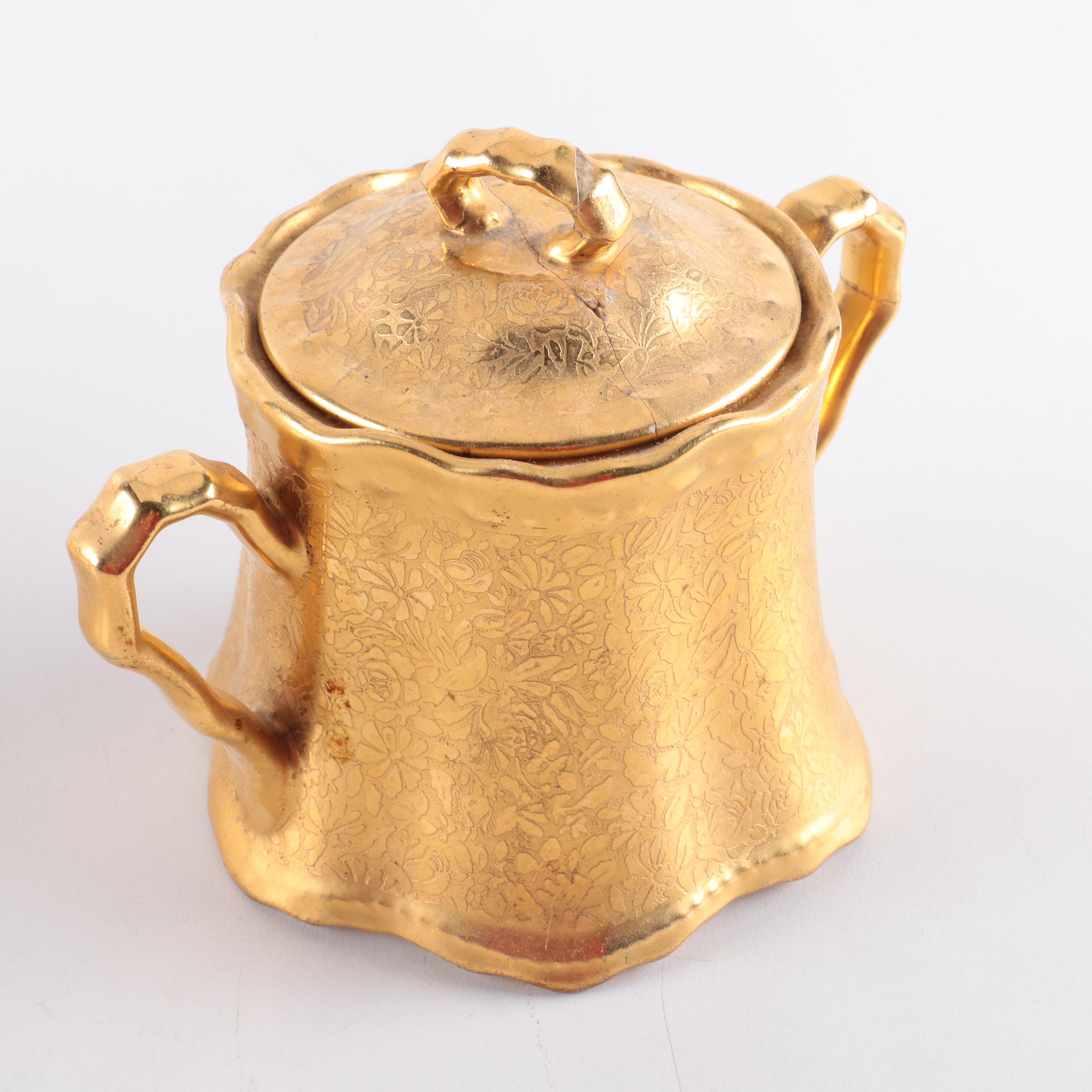 Wheeling Decorating Company Gold Encrusted Serveware