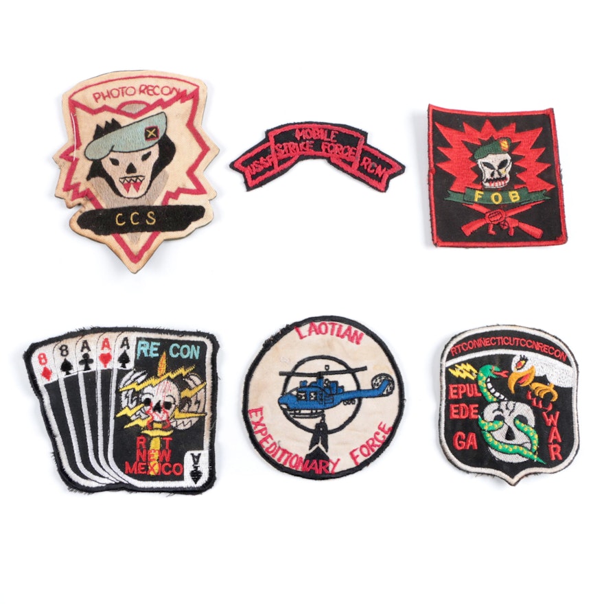 Vintage Vietnam Patches, Including Recon, FOB, Mobile Strike Force and Others