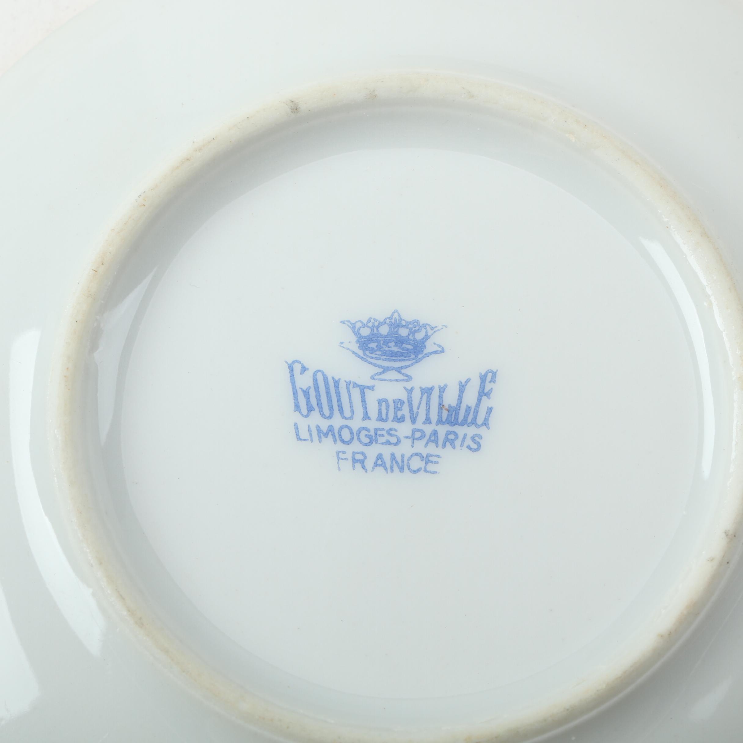 Limoges Porcelain Tableware Including Jean Pouyat