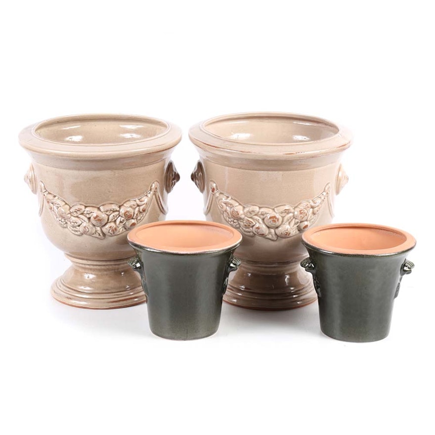 Neoclassical Ceramic Cachepots and Planters