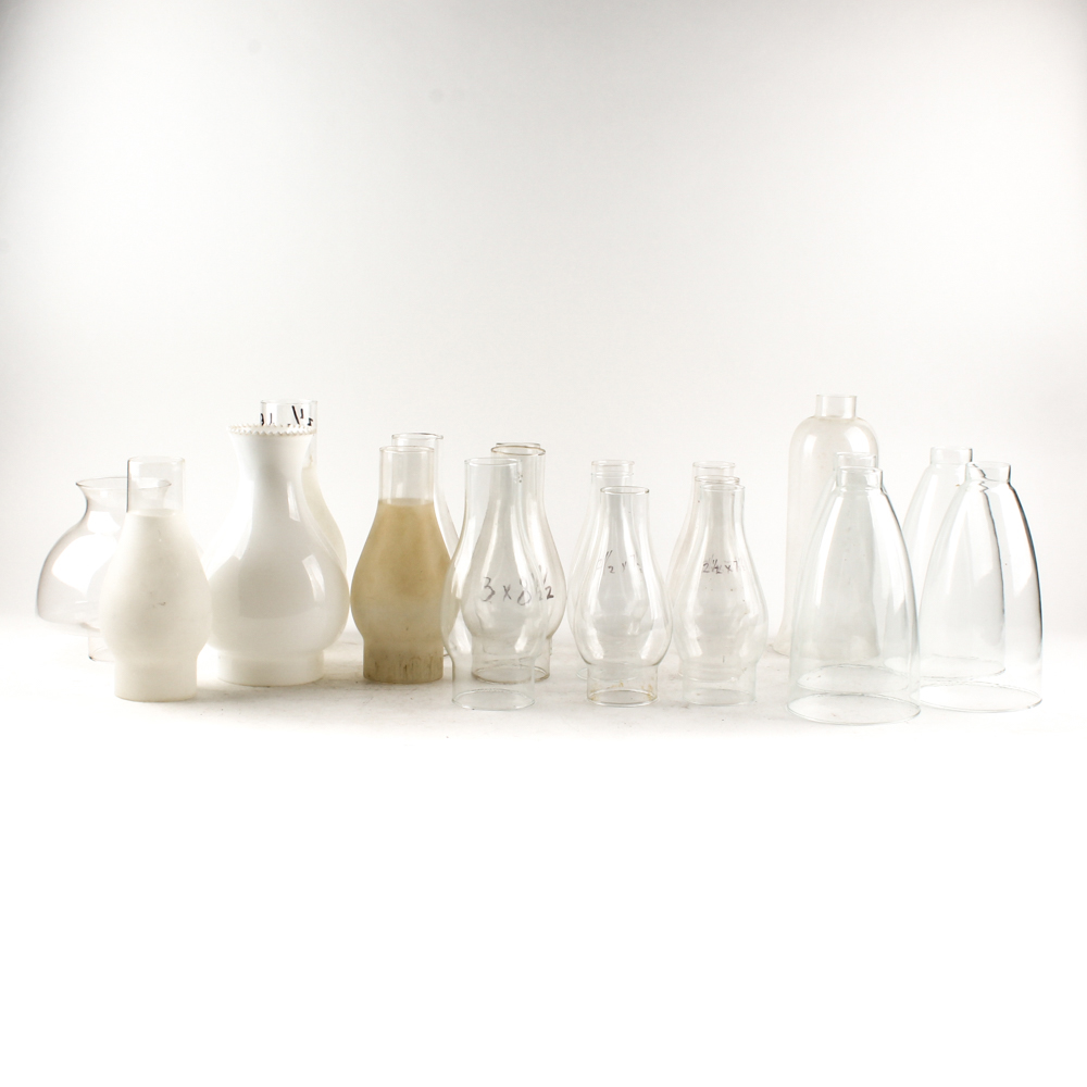 Hurricane Lamp Glass Chimneys