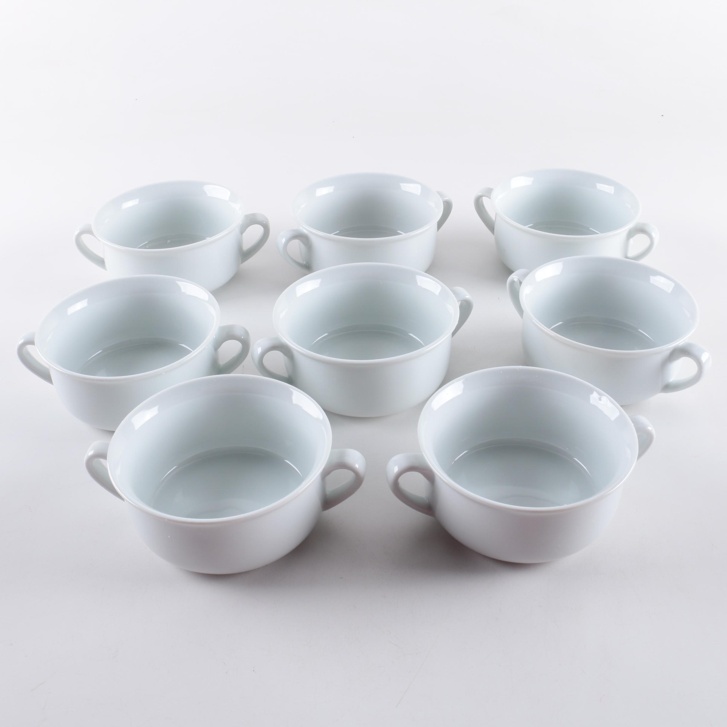 Willams-Sonoma "Essential White" Porcelain Double-Handle Soup Bowls