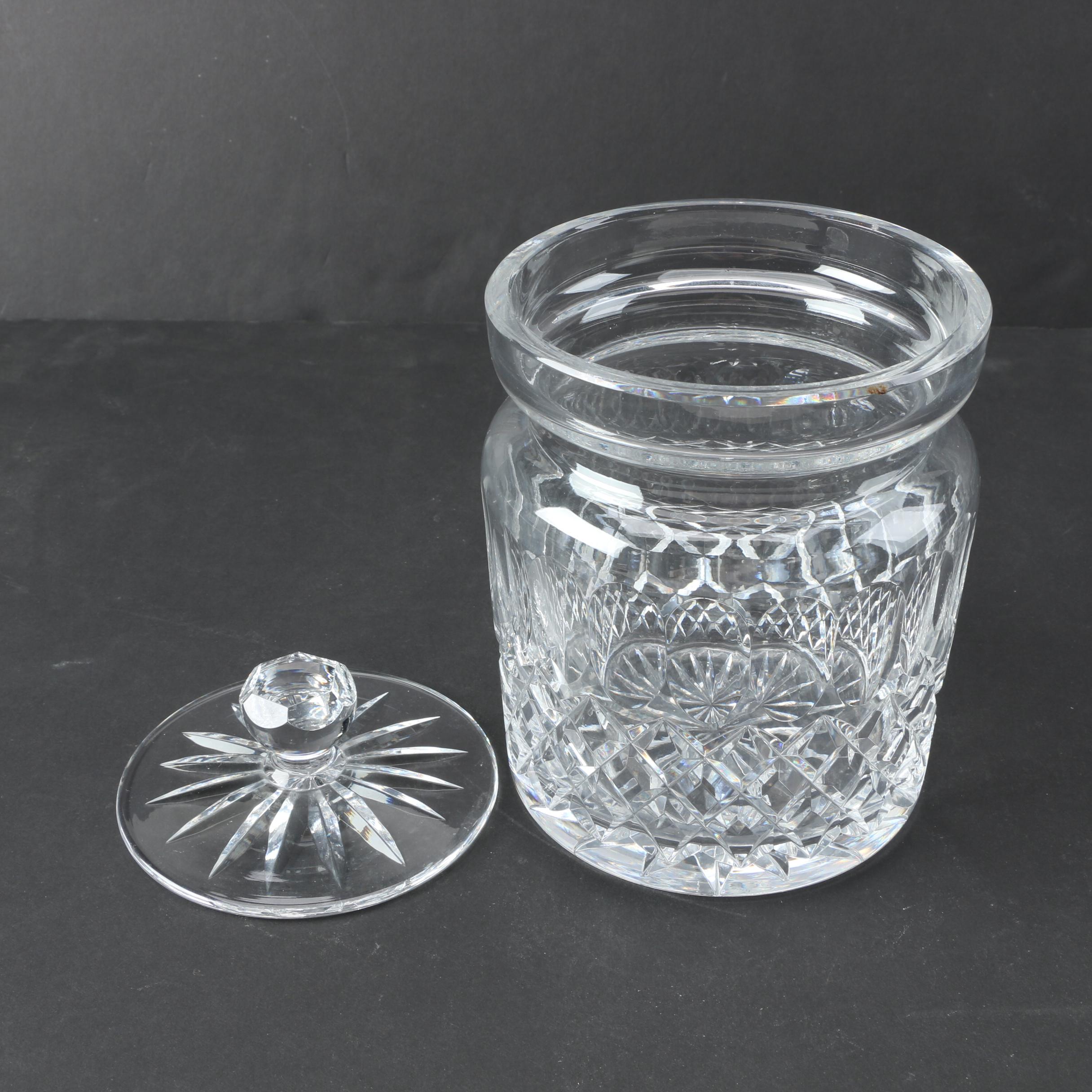 Waterford Crystal "Colleen" Biscuit Barrel with Pin Tray