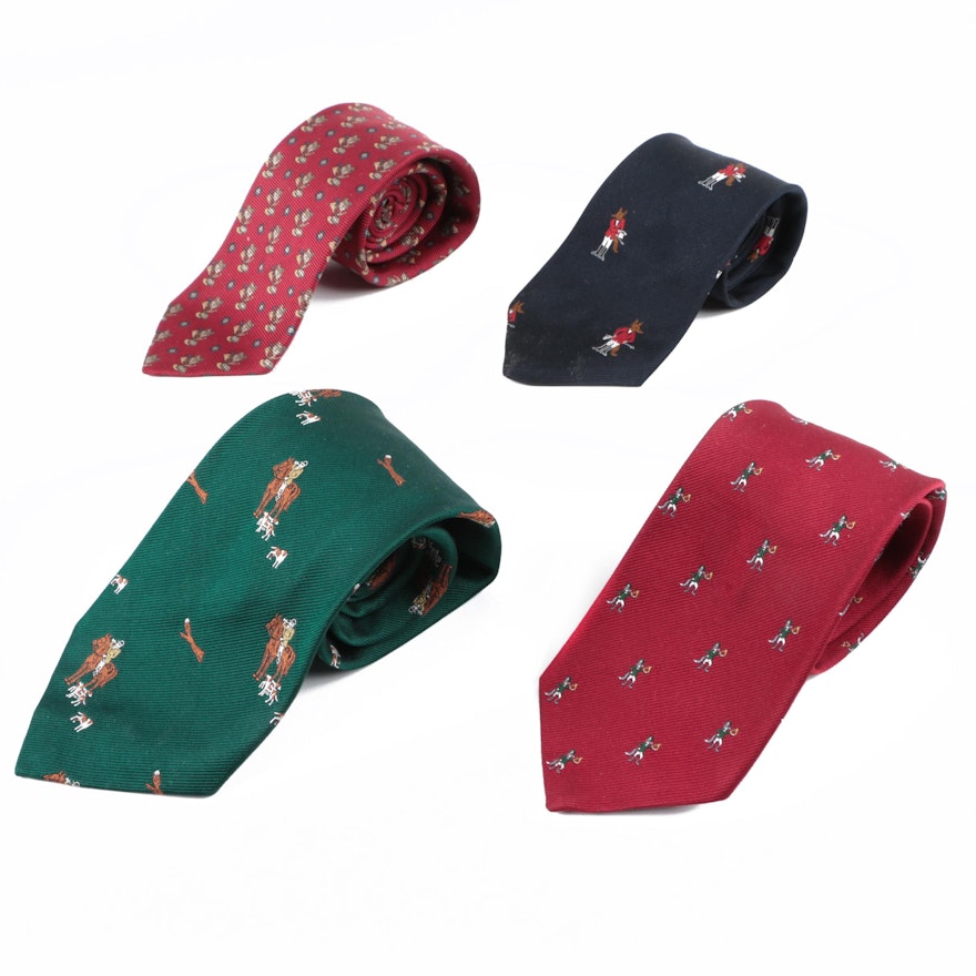 Fox Themed Neckties Including Polo by Ralph Lauren and Bert Pulitzer