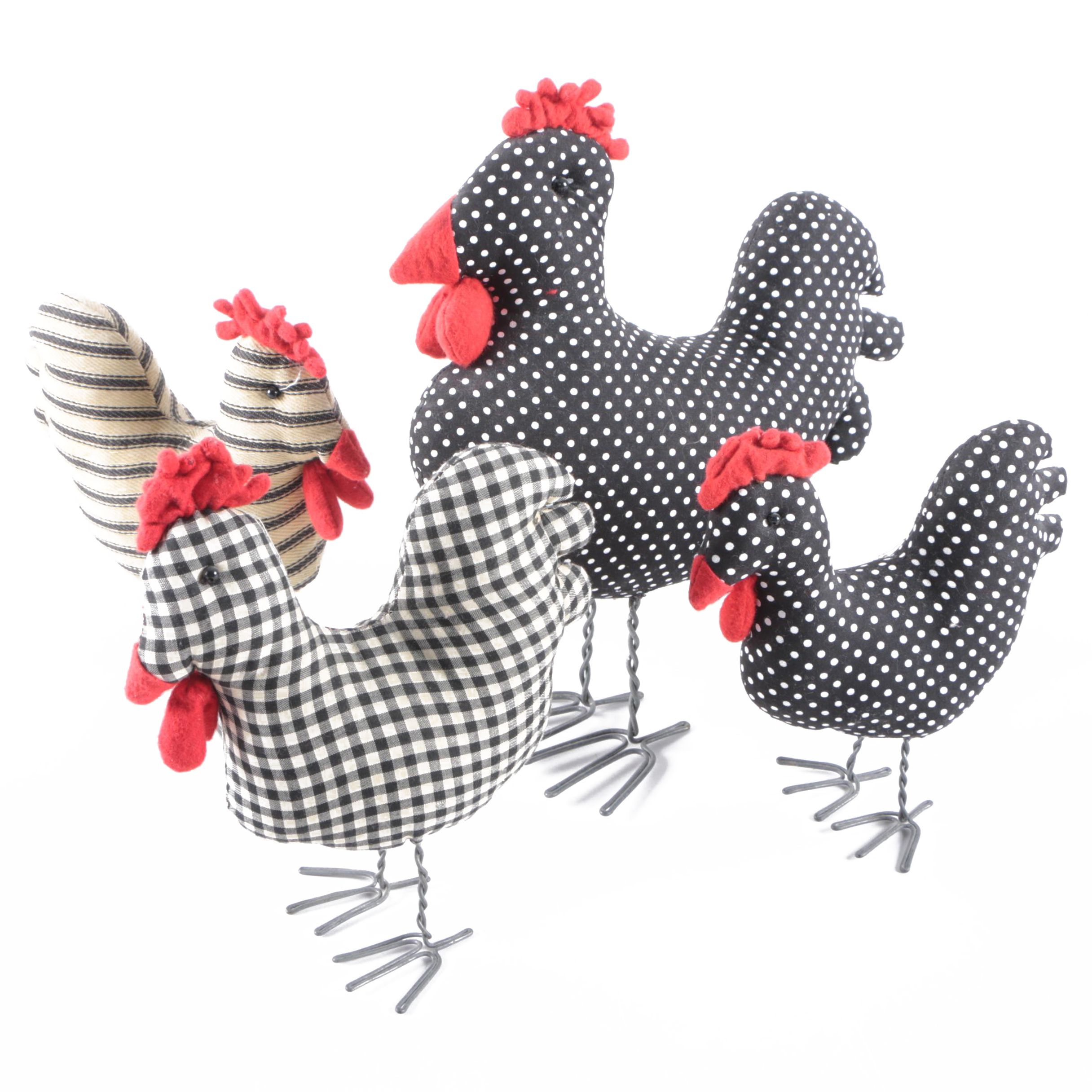 Hand Crafted Plush Rooster Décor