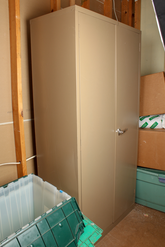 Beige Metal Storage Cabinet