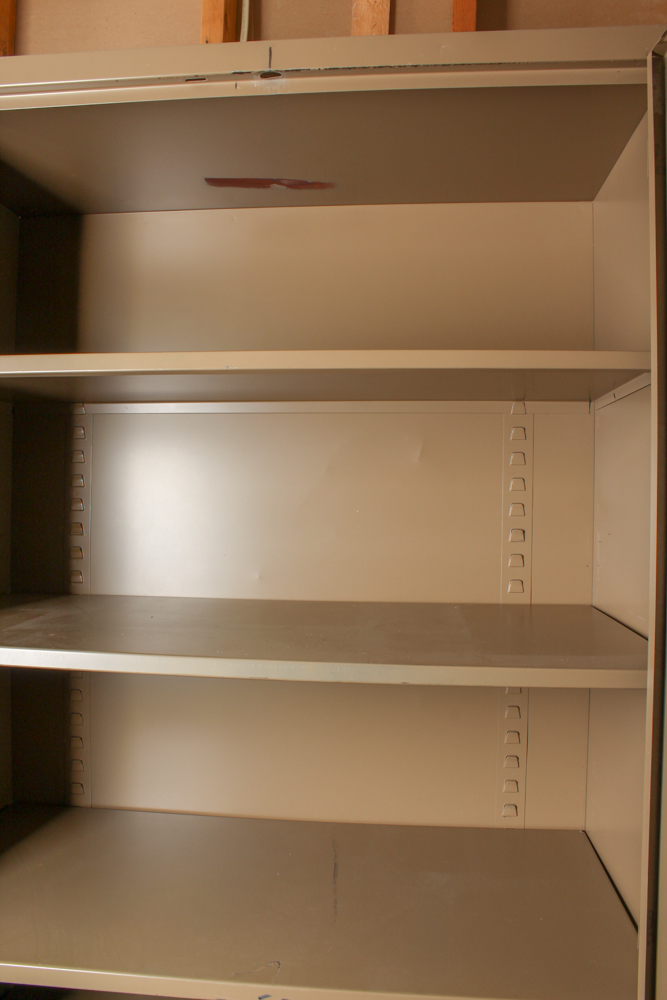 Beige Metal Storage Cabinet
