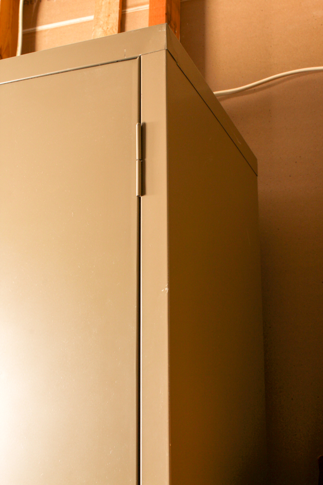 Beige Metal Storage Cabinet