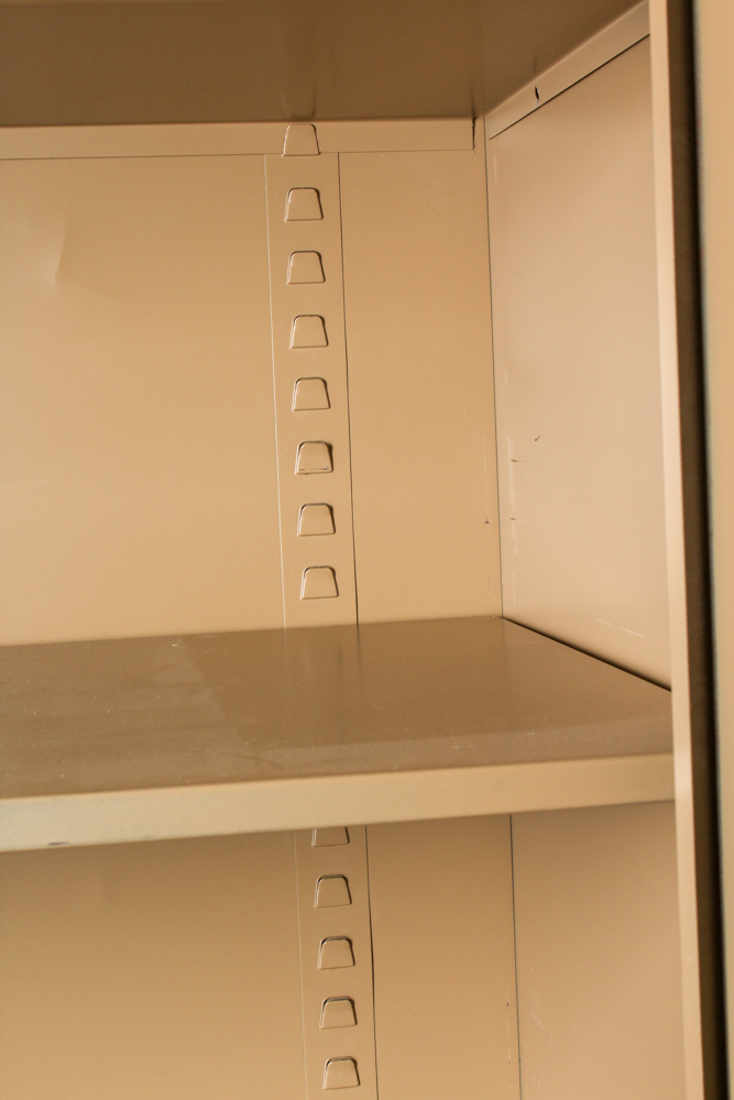 Beige Metal Storage Cabinet