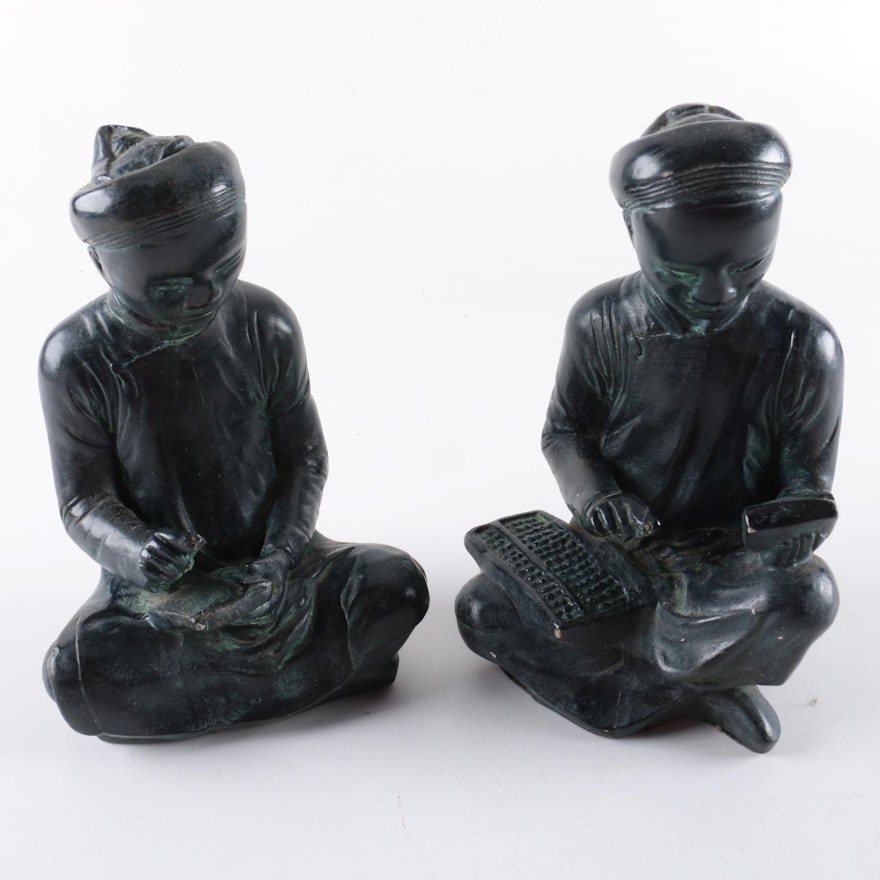 Two Asian-Inspired Austin Productions Plaster Figures