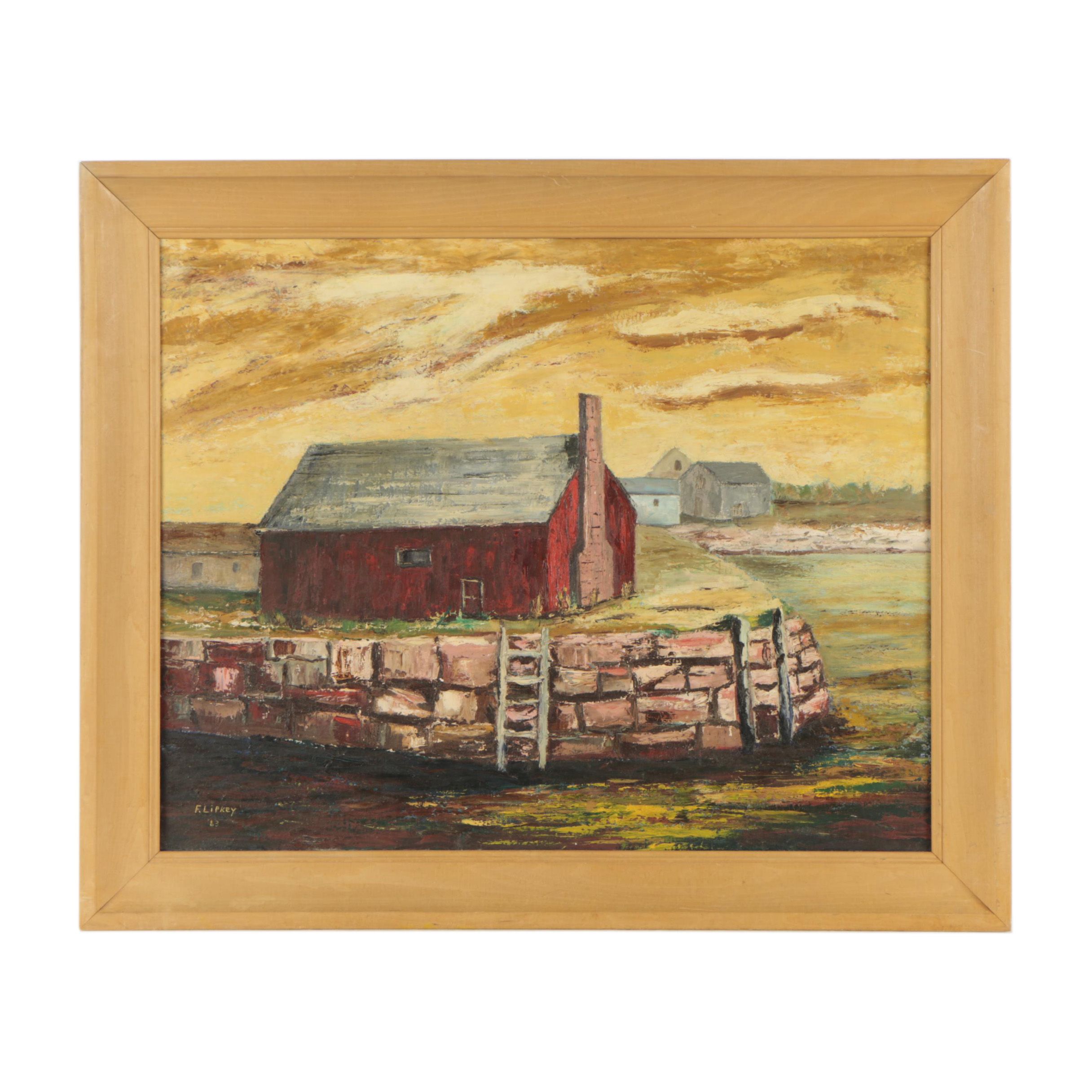 F. Lipkey Oil Landscape Painting