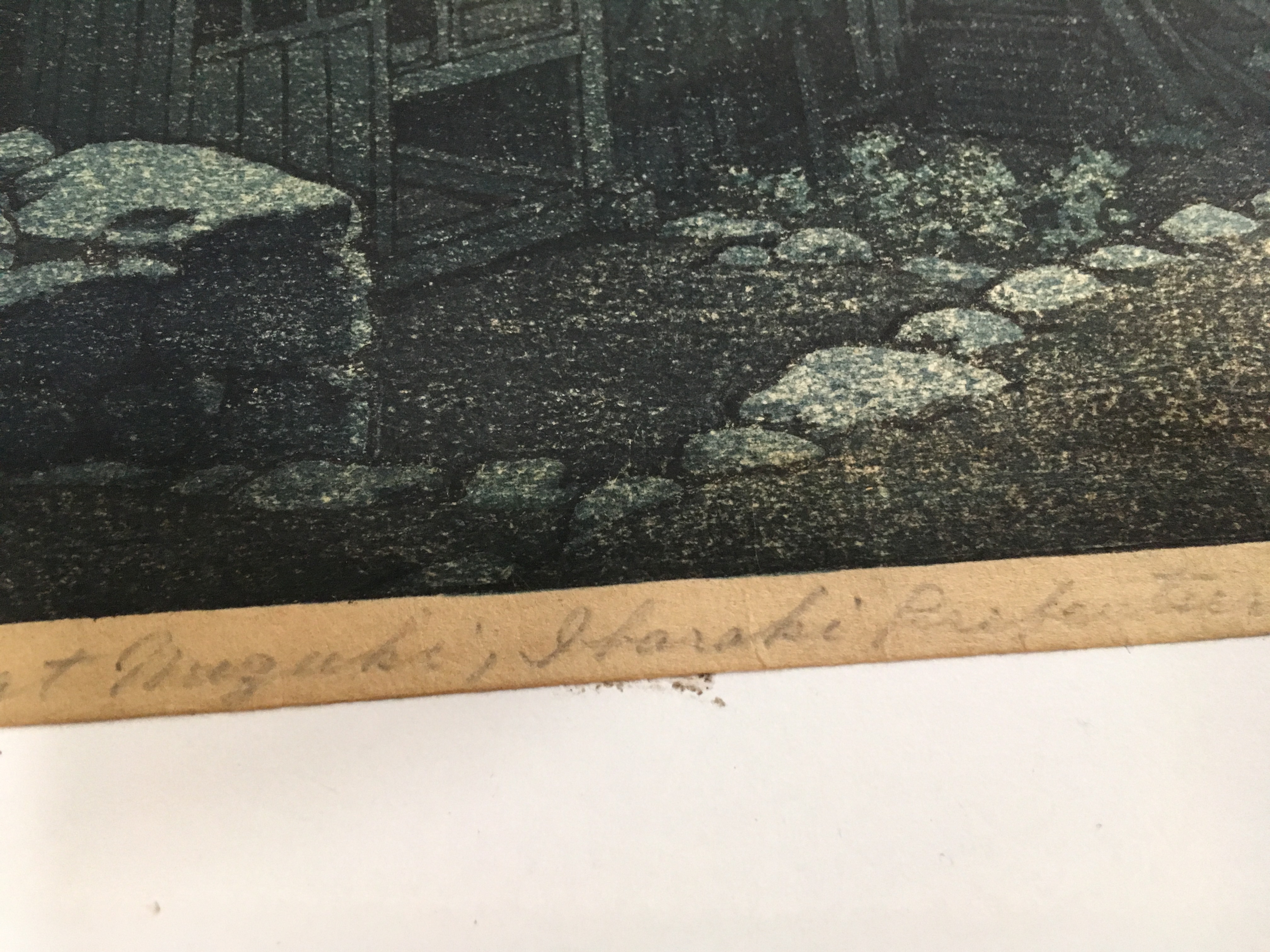 Kawase Hasui Woodblock "Cloudy Day at Mizuki in Ibaraki Prefecture"