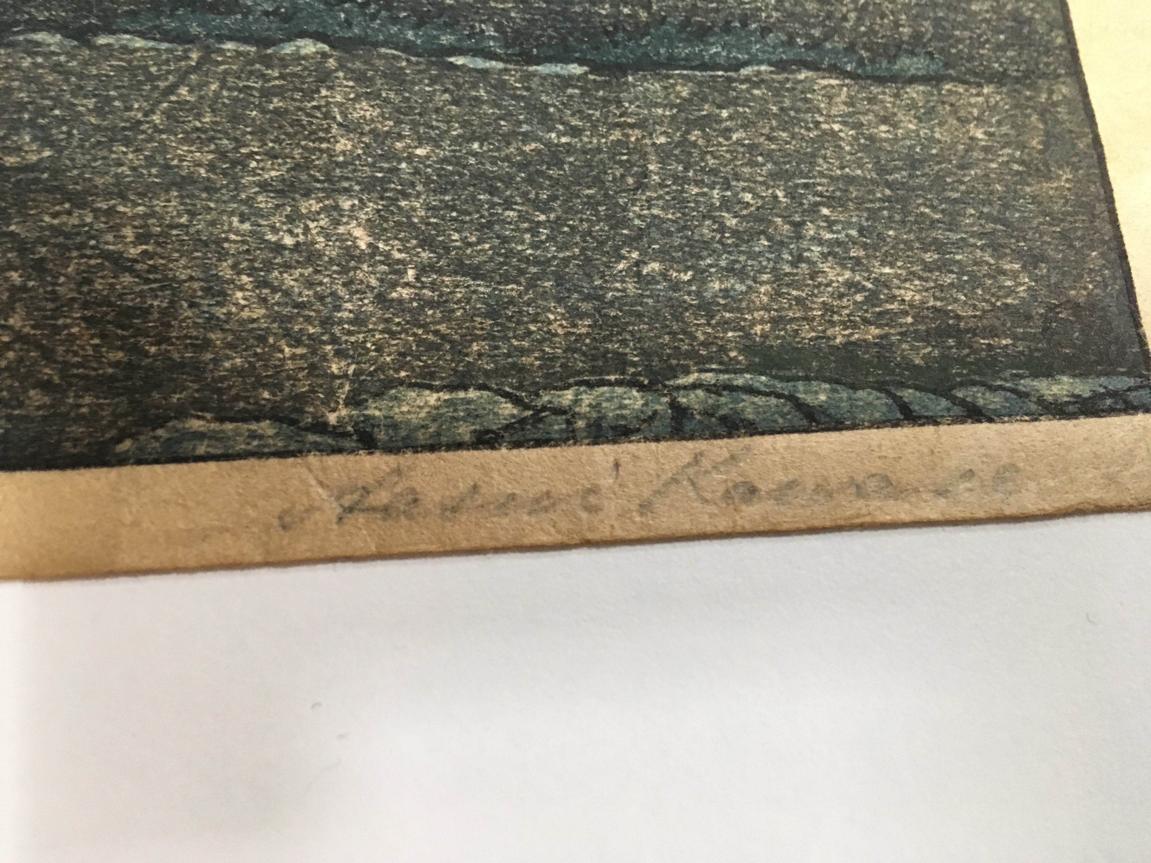 Kawase Hasui Woodblock "Cloudy Day at Mizuki in Ibaraki Prefecture"