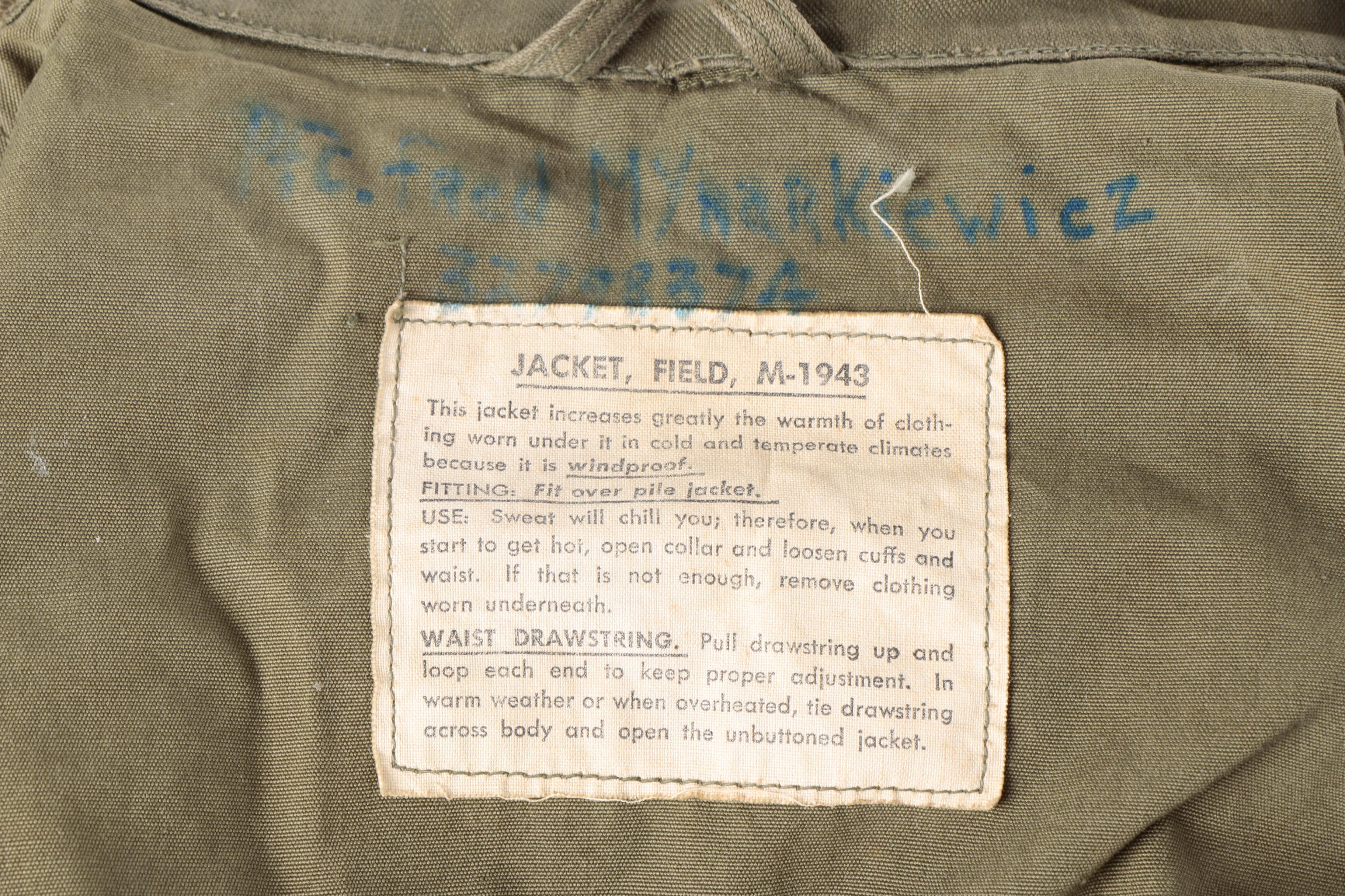 1943 Military Olive Khaki Field Jacket