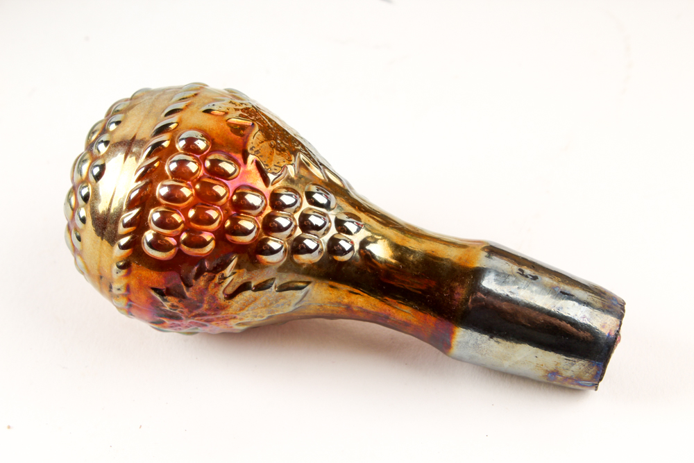 Vintage Carnival Glass Bottle and Charles Sadak Porcelain Plate