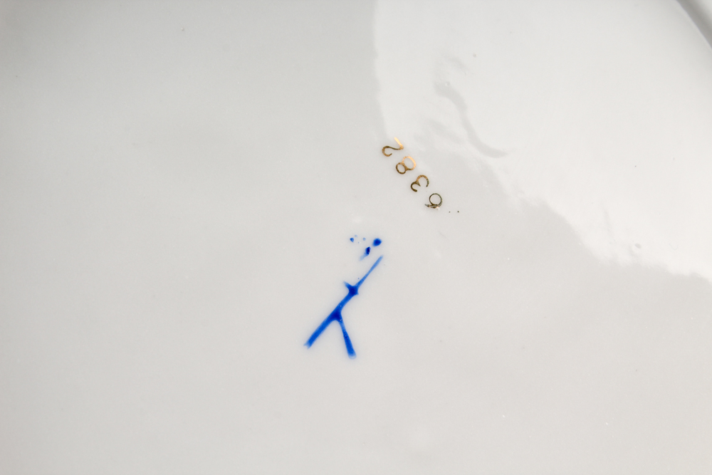 Vintage Carnival Glass Bottle and Charles Sadak Porcelain Plate