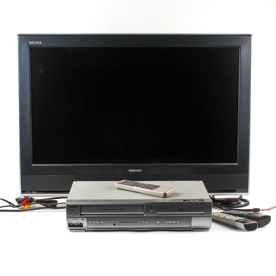 Toshiba 32" HDTV with Sanyo DVD Player/VCR