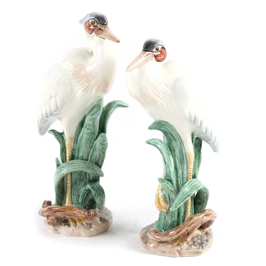 Fitz and Floyd Marsh Egrets Figurines