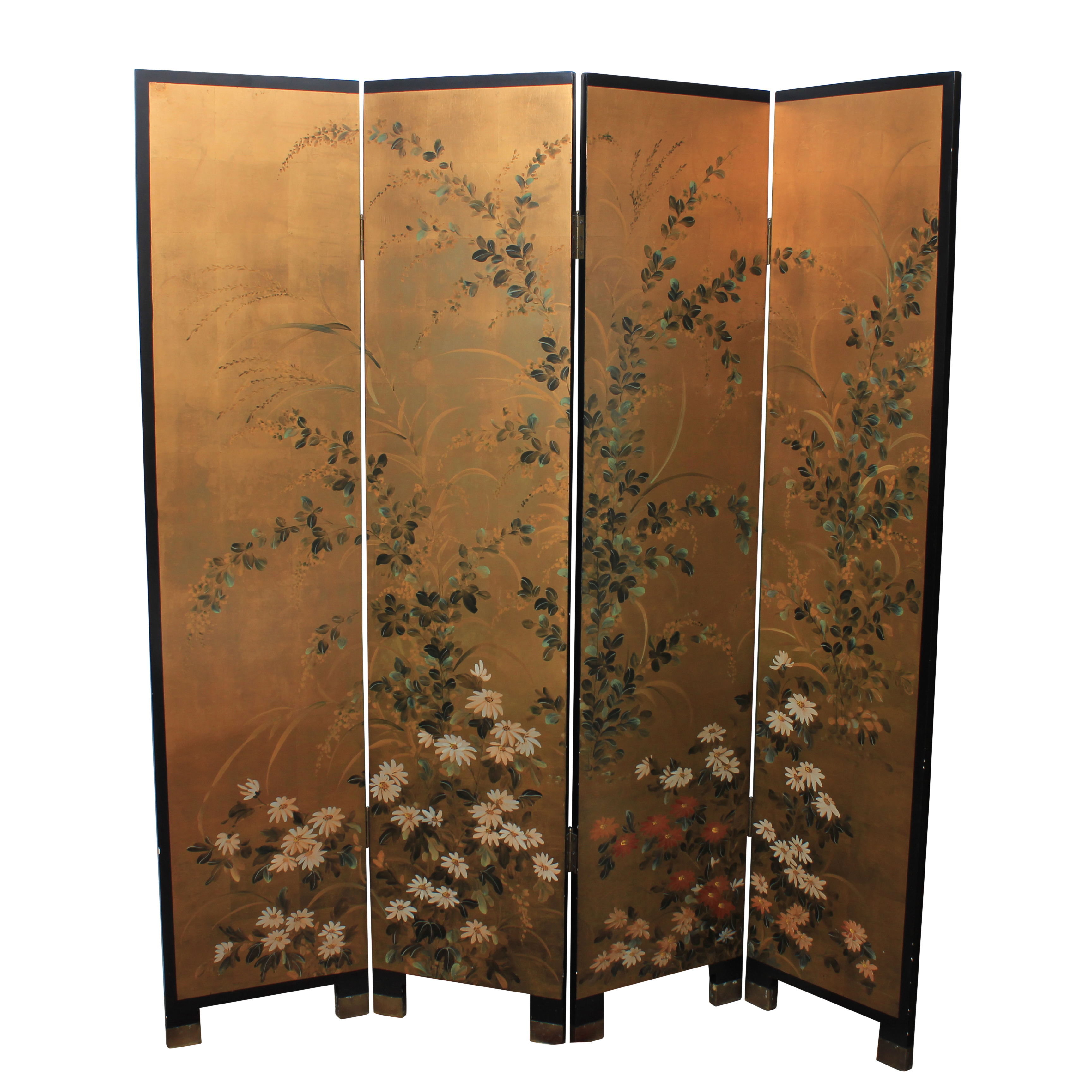 Japanese Painted Folding Screen