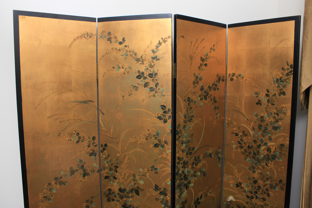 Japanese Painted Folding Screen