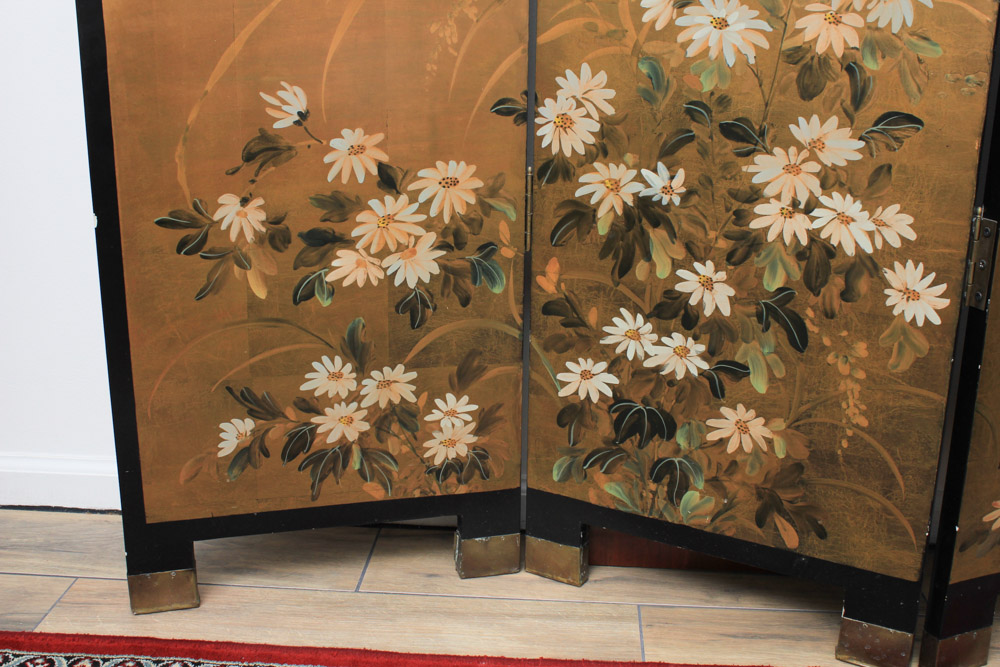 Japanese Painted Folding Screen