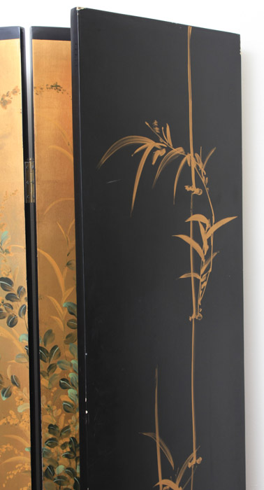 Japanese Painted Folding Screen