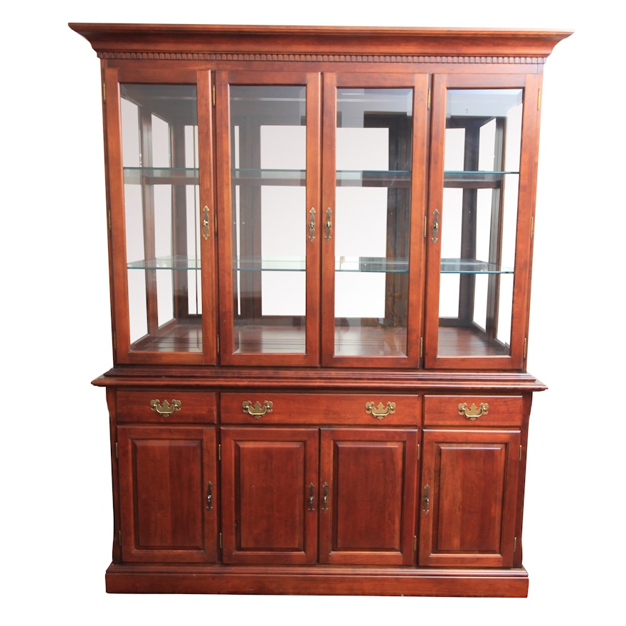 Colonial Style Cherry China Cabinet