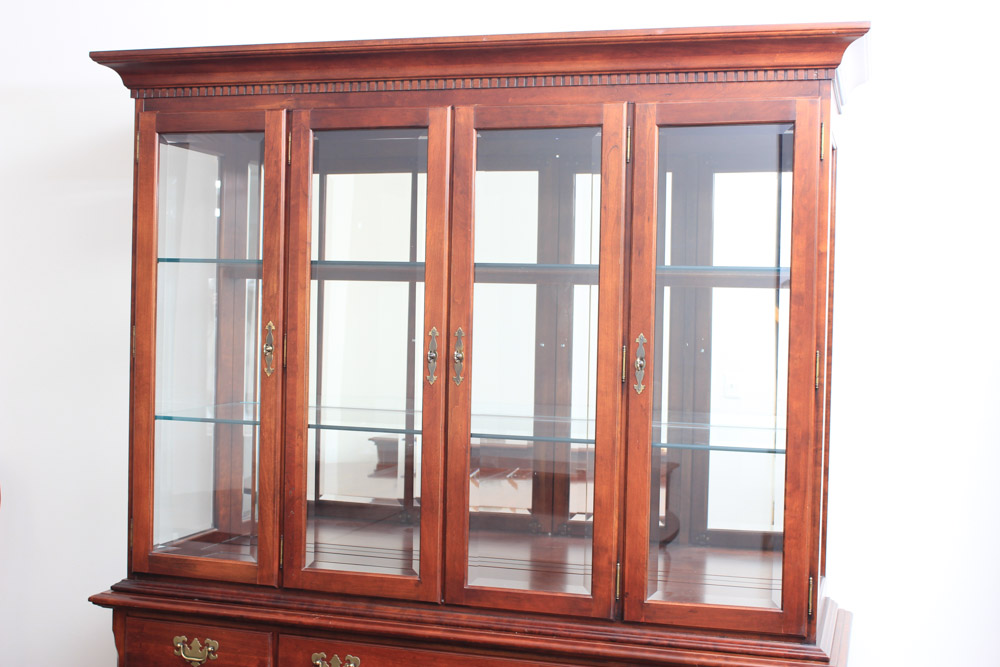 Colonial Style Cherry China Cabinet