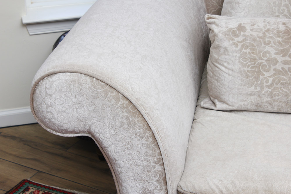 Pair of Damask Velvet Upholstered Lounge Chairs