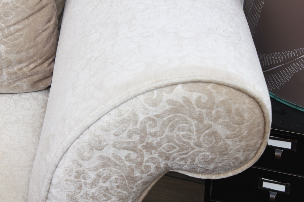 Pair of Damask Velvet Upholstered Lounge Chairs