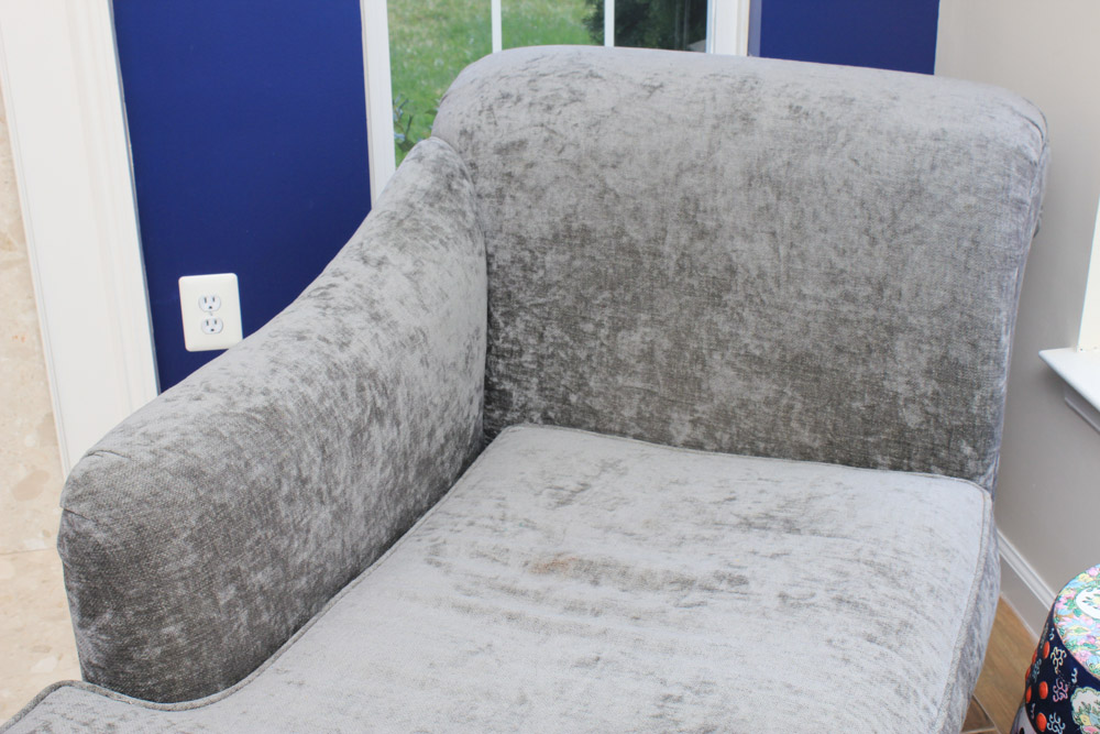 Baker Furniture "Milling Road" Grey Velvet Chaise