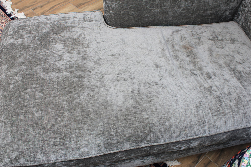 Baker Furniture "Milling Road" Grey Velvet Chaise