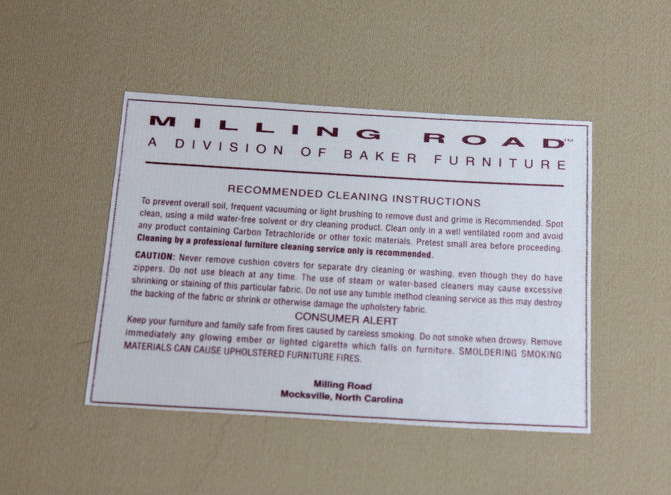 Baker Furniture "Milling Road" Grey Velvet Chaise