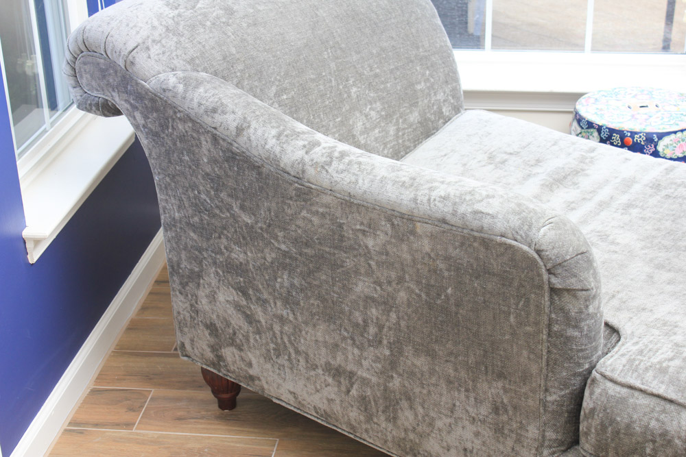 Baker Furniture "Milling Road" Grey Velvet Chaise