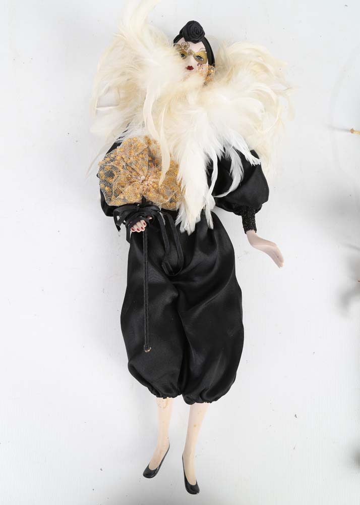 Vintage Porcelain Harlequin Dolls