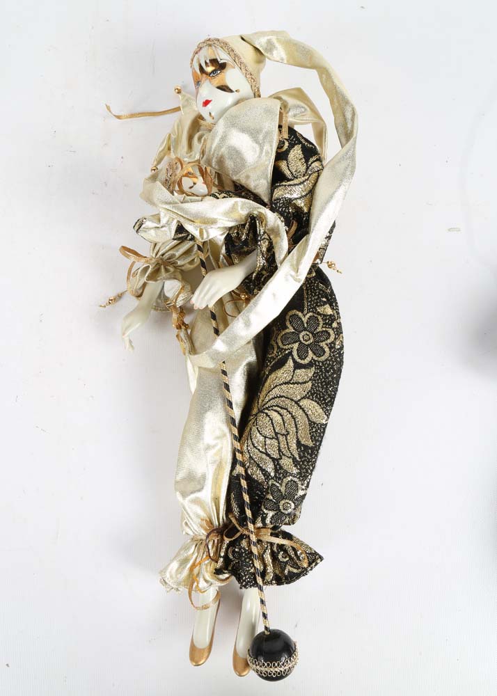 Vintage Porcelain Harlequin Dolls