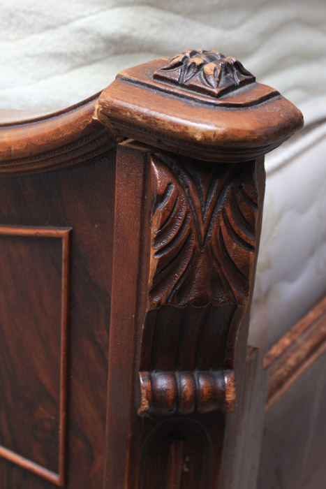 Vintage French Style Walnut Full Bed Frame