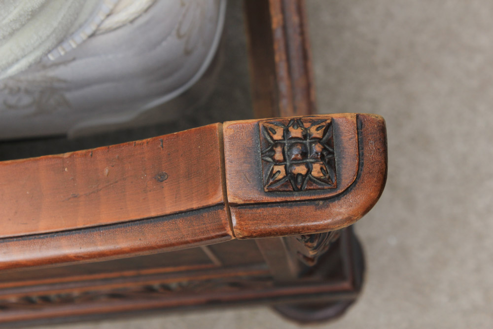 Vintage French Style Walnut Full Bed Frame