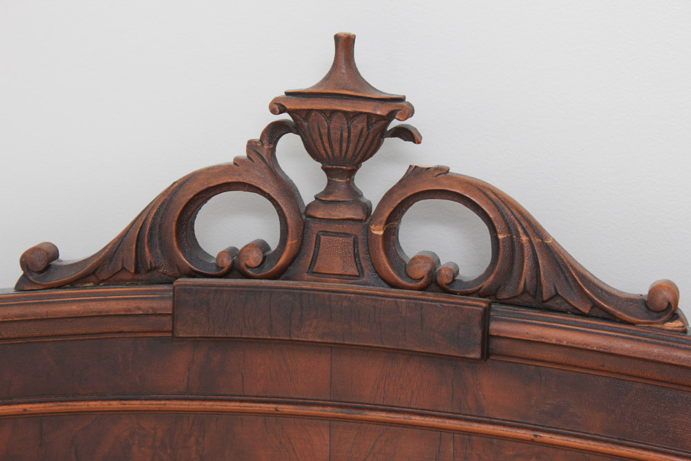 Vintage French Style Walnut Full Bed Frame