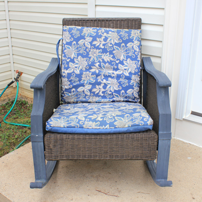 Pair of Outdoor Synthetic Wicker Rocking Chairs