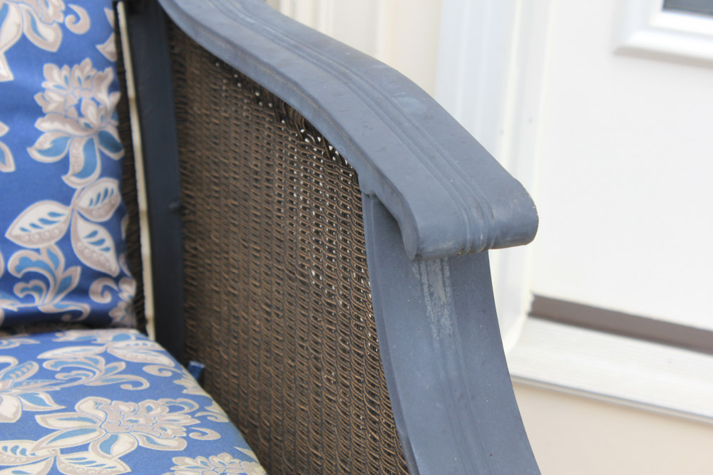 Pair of Outdoor Synthetic Wicker Rocking Chairs