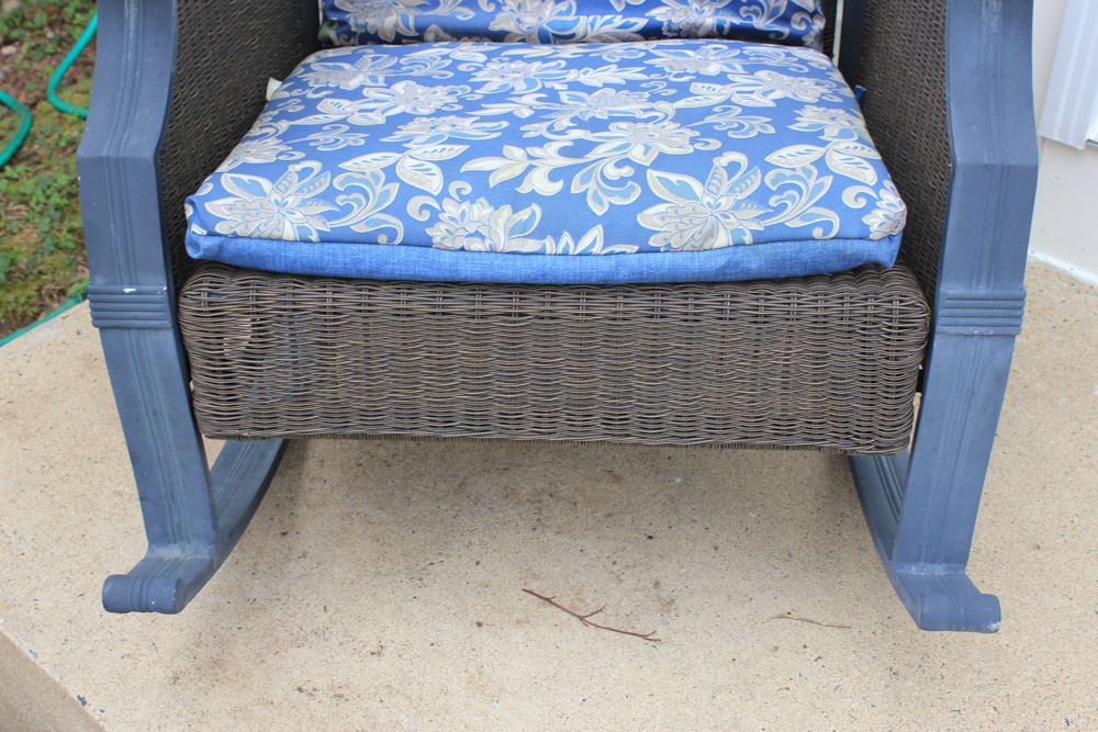 Pair of Outdoor Synthetic Wicker Rocking Chairs