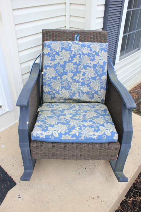 Pair of Outdoor Synthetic Wicker Rocking Chairs