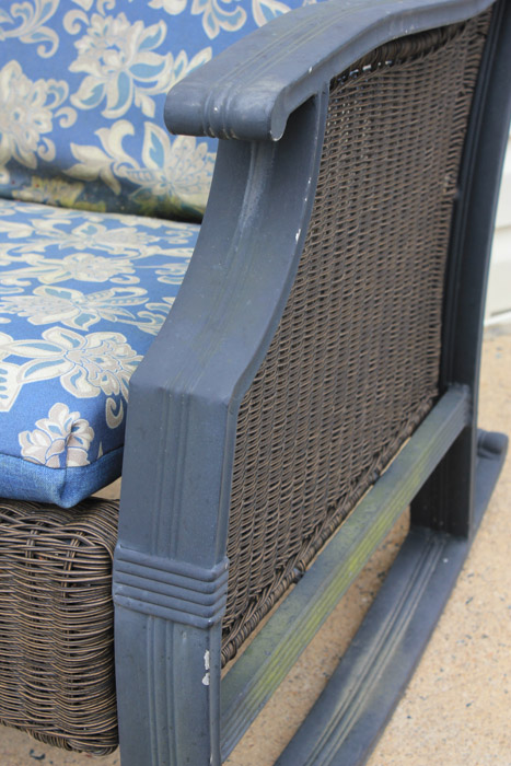 Pair of Outdoor Synthetic Wicker Rocking Chairs