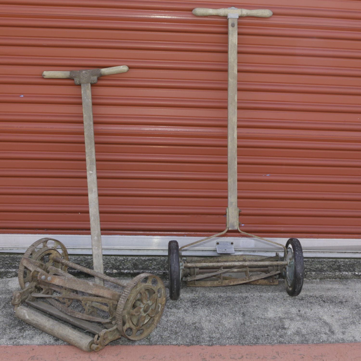Vintage Reel Style Push Mowers Including P.Q.