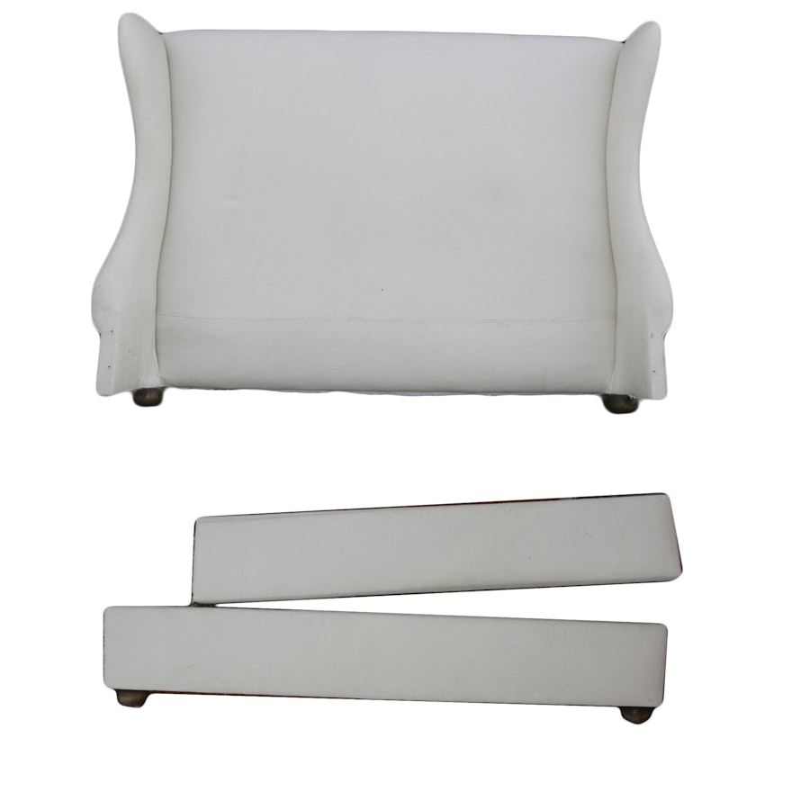 Upholstered Winged Bed Frame in King-Size