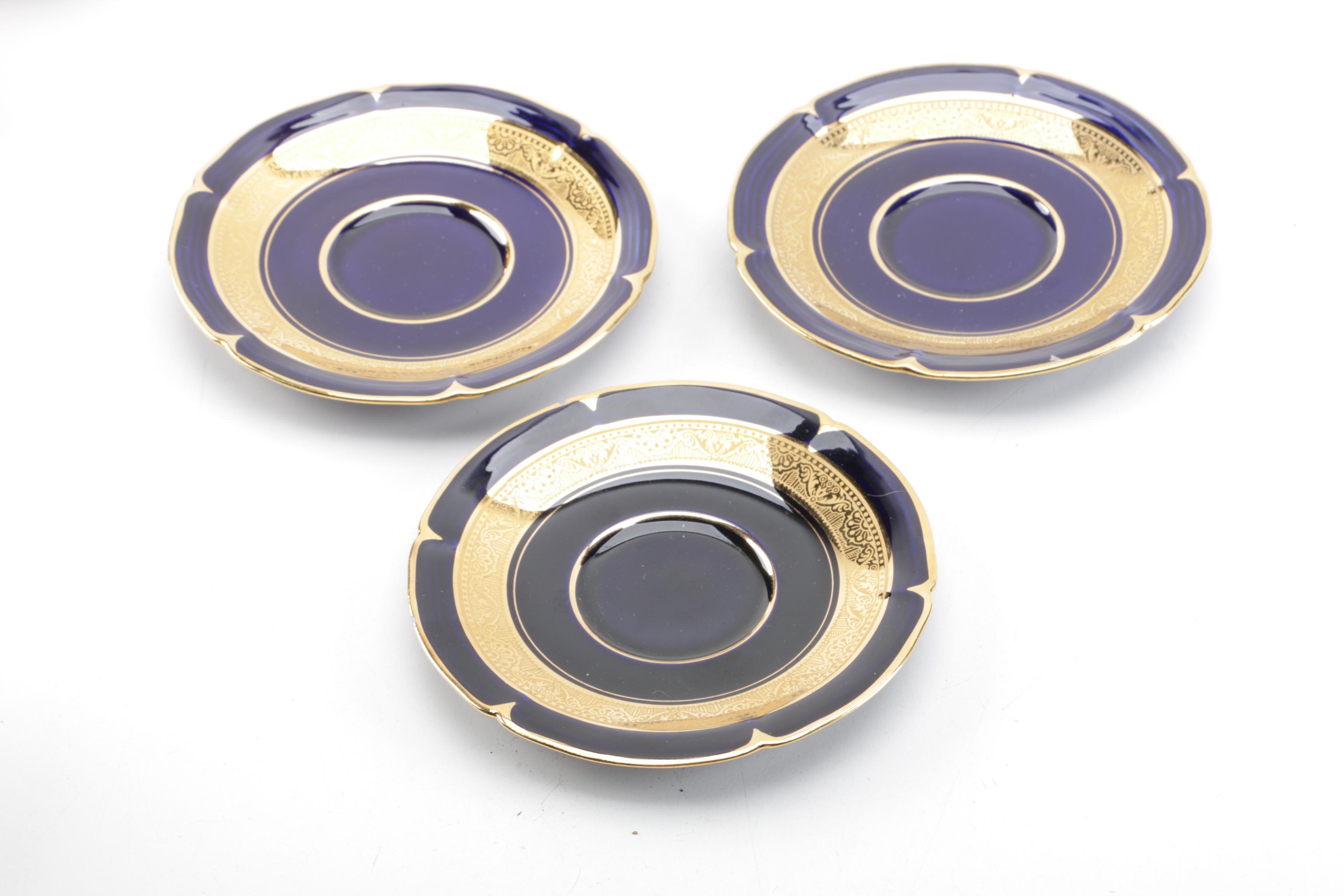 Legle Limoges "Madame Pompadour" Porcelain Cups and Saucers